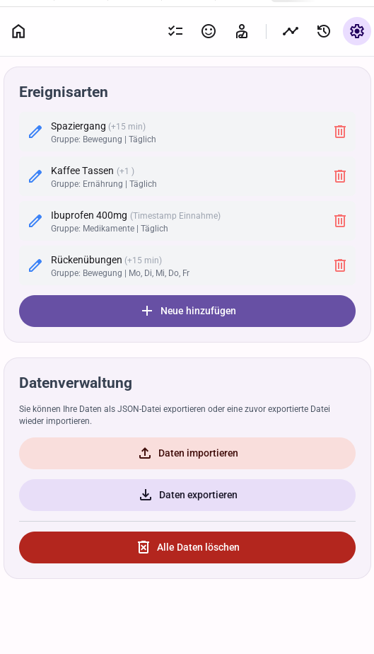 WellTrack Settings